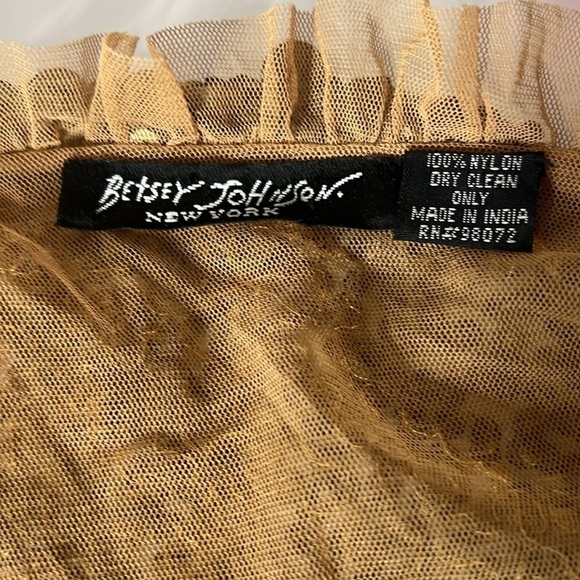 Betsey Johnson One Size Bronze Gold
Sequined Ruffled Open Bolero Shrug Jacket - Picture 8 of 9